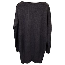 Theory-Vestido estilo suéter asimétrico Theory en lana gris-Gris