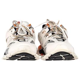 Balenciaga-Balenciaga Track Sneakers in White and Orange Polyurethane-White