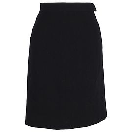 Gerade, knielanger Rock von Chanel aus schwarzem Polyester Schwarz