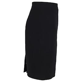 Chanel-Chanel Above-Knee Straight Skirt in Black Polyester-Black