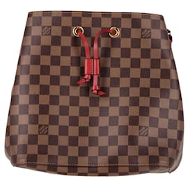 Louis Vuitton-Louis Vuitton Damier Ebene NeoNoe MM Bucket Bag in Brown Canvas-Brown