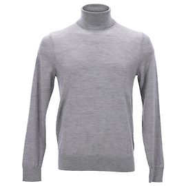 Rollkragenpullover von Hugo Boss aus grauer Wolle Grau