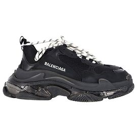 Balenciaga „Triple S“-Sneaker mit transparenter Sohle aus schwarzem Polyester Schwarz