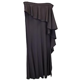 Givenchy-Falda larga con volantes laterales de Givenchy en viscosa negra-Negro
