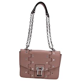 Proenza Schouler-Proenza Schouler Studded Hava Chain Shoulder Bag in Pink Leather-Pink
