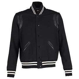 Saint Laurent Teddy Bomber Jacket in Black Polyamide Black