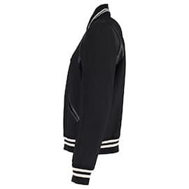 Saint Laurent-Saint Laurent Teddy Bomber Jacket in Black Polyamide-Black