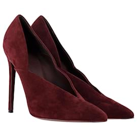 Victoria Beckham-Victoria Beckham Sapatos de bico fino em camurça cor de vinho-Bordeaux