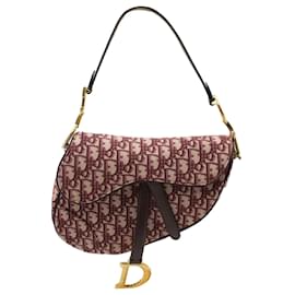 Dior-Dior Oblique Saddle Bag in Red Canvas-Red