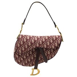 Sac Saddle Dior Oblique en toile rouge Rouge