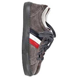 Moncler-Moncler New Monaco Sneakers in Gray Suede-Grey