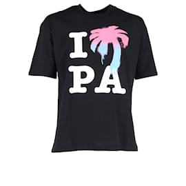 Palm Angels-Palm Angels I Love PA Classic T-Shirt  in Black Cotton-Black