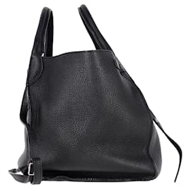 Céline-Celine Small Big Bag with Long Strap in Black Calfskin Leather-Black