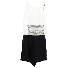 Combishort Maje Bicolore en Viscose Blanche Blanc