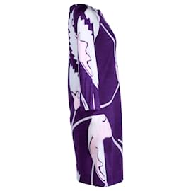 Diane Von Furstenberg-Diane Von Furstenberg Ruri Floral Print Mini Dress in Purple Silk-Purple