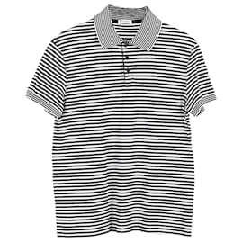 Saint Laurent-Polo a righe Saint Laurent in cotone nero-Nero