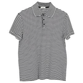 Polo de rayas Saint Laurent de algodón negro Negro