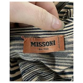 Missoni-Missoni Stripe-Print Short-Sleeved T-shirt in Multicolor Cotton-Multiple colors