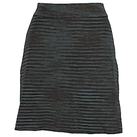 Missoni-Missoni Striped Mini Skirt in Green Wool-Green