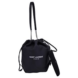 Borsa a secchiello Teddy Saint Laurent in pelle di agnello nera Nero