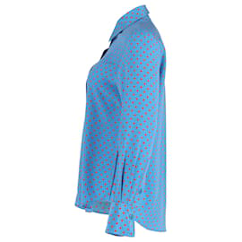 Joseph-Camisa Joseph con Botones y Lunares en Algodón de Seda Azul-Azul