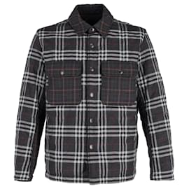 Burberry-Burberry Holton Checked Overshirt in Grey Virgin Wool-Grey