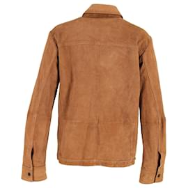 Hugo Boss-Boss Shirt Jacket in Brown Suede-Brown,Beige