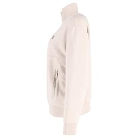 Burberry-Burberry Zipped Sweater In Beige Cotton And Cashmere -Beige