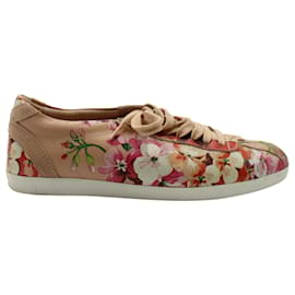 Gucci-Baskets basses à imprimé Gucci Bloom en cuir rose-Autre