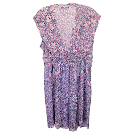 Isabel Marant-Isabel Marant Blumendruck-Kleid mit V-Ausschnitt aus mehrfarbiger Seide-Mehrfarben