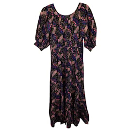 Ulla Johnson-Ulla Johnson Printed Short Sleeve Dress in Multicolor Cotton-Other
