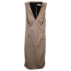 Proenza Schouler Robe Découpée Sans Manches en Polyuréthane Beige Marron Beige