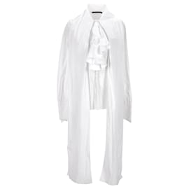 Ralph Lauren-Blusa con volantes de Ralph Lauren en algodón blanco-Blanco