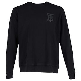 Burberry-Sweatshirt mit Monogrammmotiv aus schwarzer Baumwolle. Schwarz