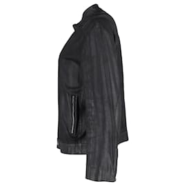 Armani-Veste de moto Armani Collezioni en cuir noir-Noir