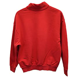 Autre Marque-Pangaia Mock Neck Sweatshirt in Red Recycled Cotton-Red