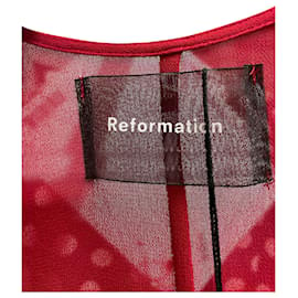 Reformation-Abito a portafoglio drappeggiato Reformation Winslow in viscosa rossa-Rosso
