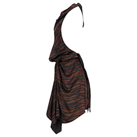Attico-The Attico Mini-robe à imprimé zèbre en viscose marron-Autre