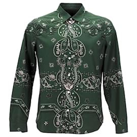 Burberry-Camisa Burberry Bandana en algodón verde-Verde