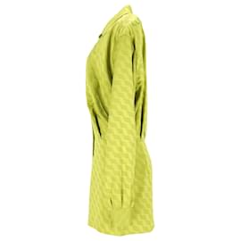 Attico-The Attico - Robe chemise courte en satin jacquard à logo en viscose verte-Vert