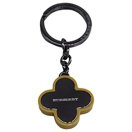 Burberry-Burberry-Schlüsselanhänger mit Kleeblatt aus schwarzem Metall-Schwarz