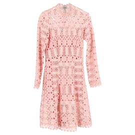 Temperley London-Vestido de crochê Temperley London em algodão rosa-Rosa