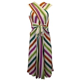 Diane Von Furstenberg-Diane Von Furstenberg Mireille Stripe Dress in Multicolor Silk-Multiple colors
