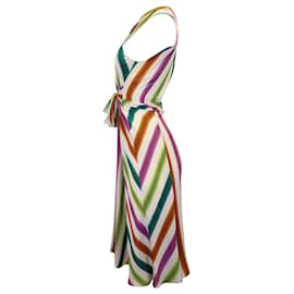 Diane Von Furstenberg-Diane Von Furstenberg Mireille Stripe Dress in Multicolor Silk-Multiple colors