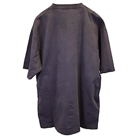 Balenciaga-Camiseta extragrande con logo bordado de Balenciaga en algodón gris-Gris