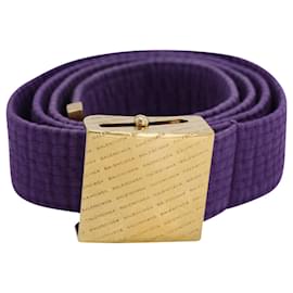 Balenciaga-Balenciaga Logo Karate Belt in Purple Cotton-Purple