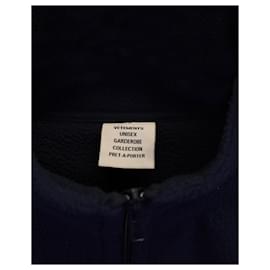 Vêtements-Giacca in felpa oversize con logo di Vetements in poliestere blu-Blu