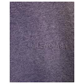Balenciaga-Balenciaga Personas Self T-shirt à manches longues en coton bleu-Gris