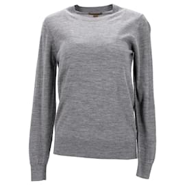 Burberry-Burberry Elbow Patch Detail Sweater in Grey Wool -Grey