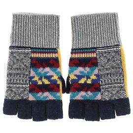 Burberry Patterned Fingerless Gloves in Multicolor Wool Other Python print